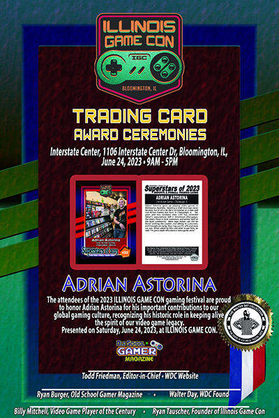 AWARD ADRIAN ASTORINA ILLINOIS GAME CON