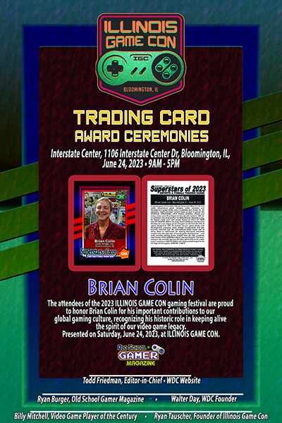 AWARD BRIAN COLIN ILLINOIS GAME CON NO SEAL