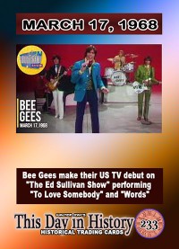0233 - March 17, 1968 - BEE GEES make their US TV Debut