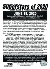 3400 - Guinness World Records reinstates Billy Mitchell - RARE CARD 